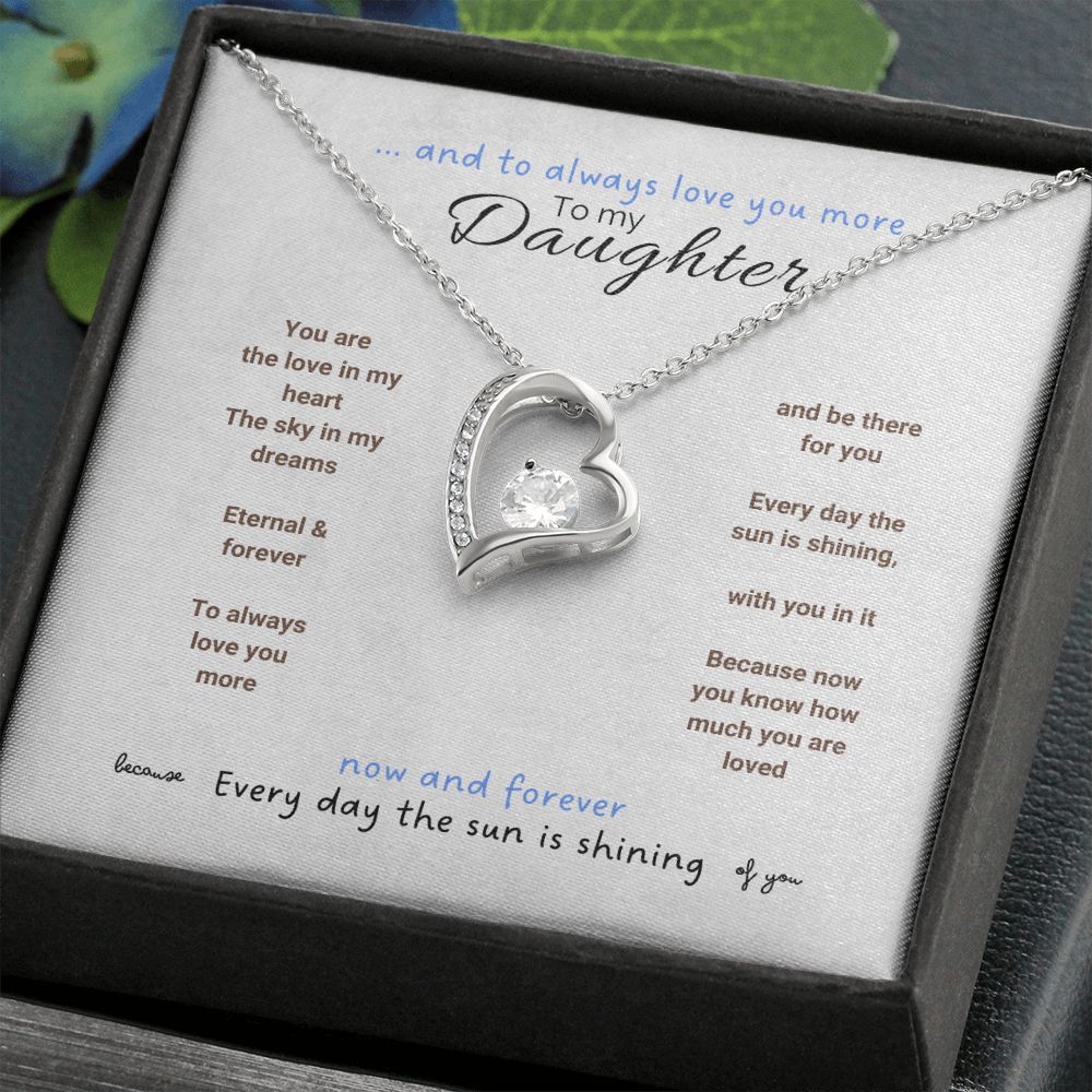Message card to daughter with Forever love necklace - Sheer: your Luck - Sheerluck-art.com