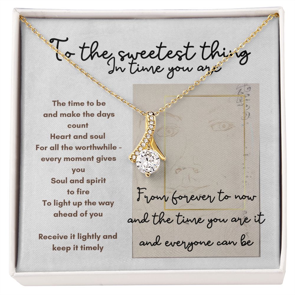 Message card to the sweetest you are with necklace - Sheer: your Luck - Sheerluck-art.com