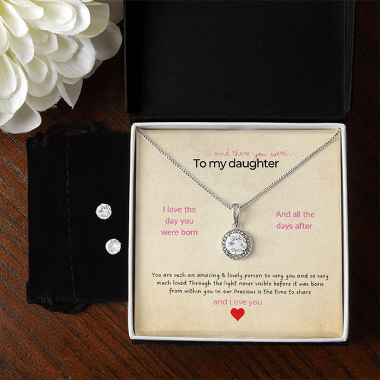 Message card to daughter with necklace and earrings - Sheer: your Luck -  Sheerluck-art.com